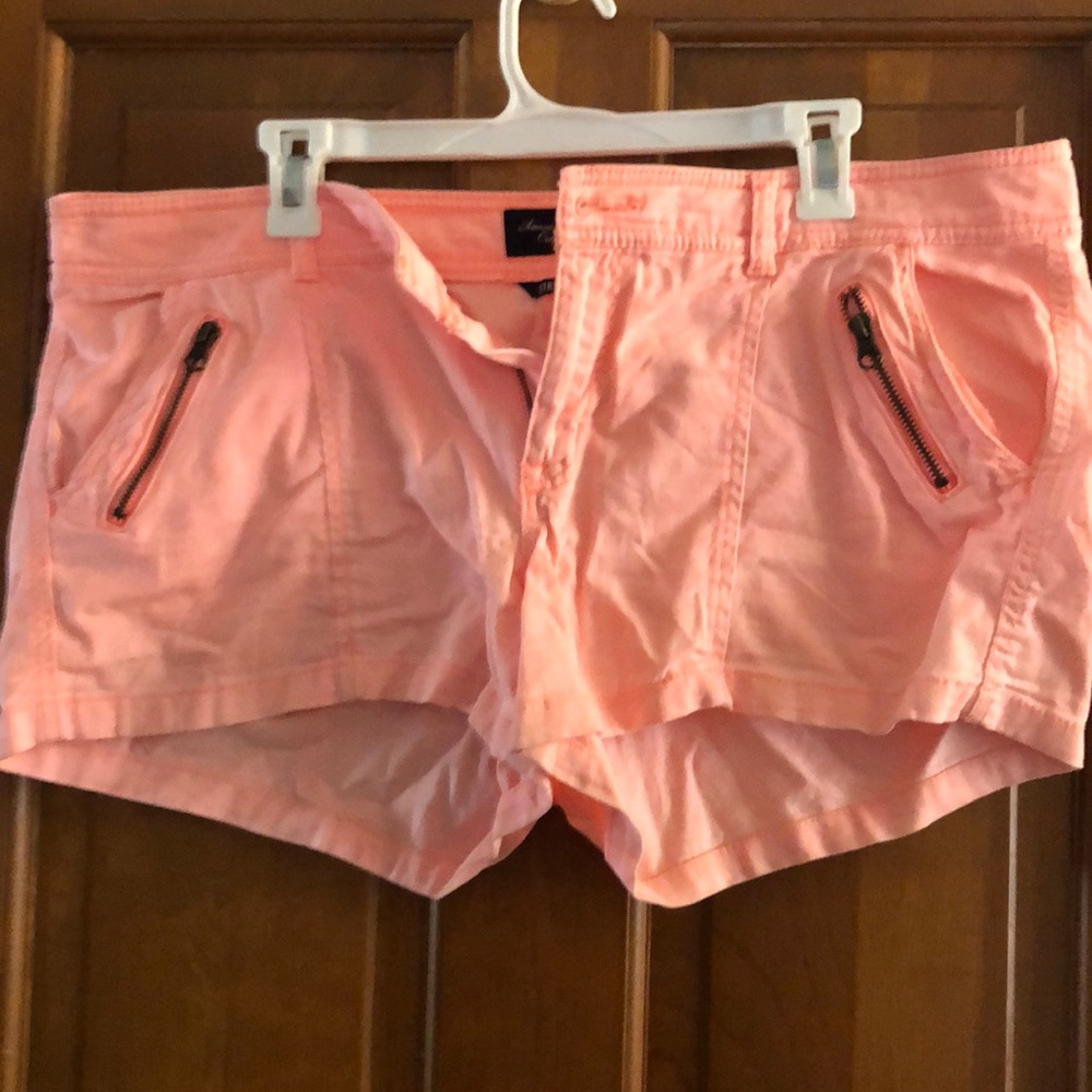 Neon orange American eagle shorts
